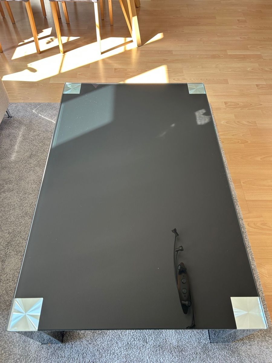 Livique Tavoli: Table basse design en verre noir et chrome – Usato da Biel/Bienne venduto da granitod 3