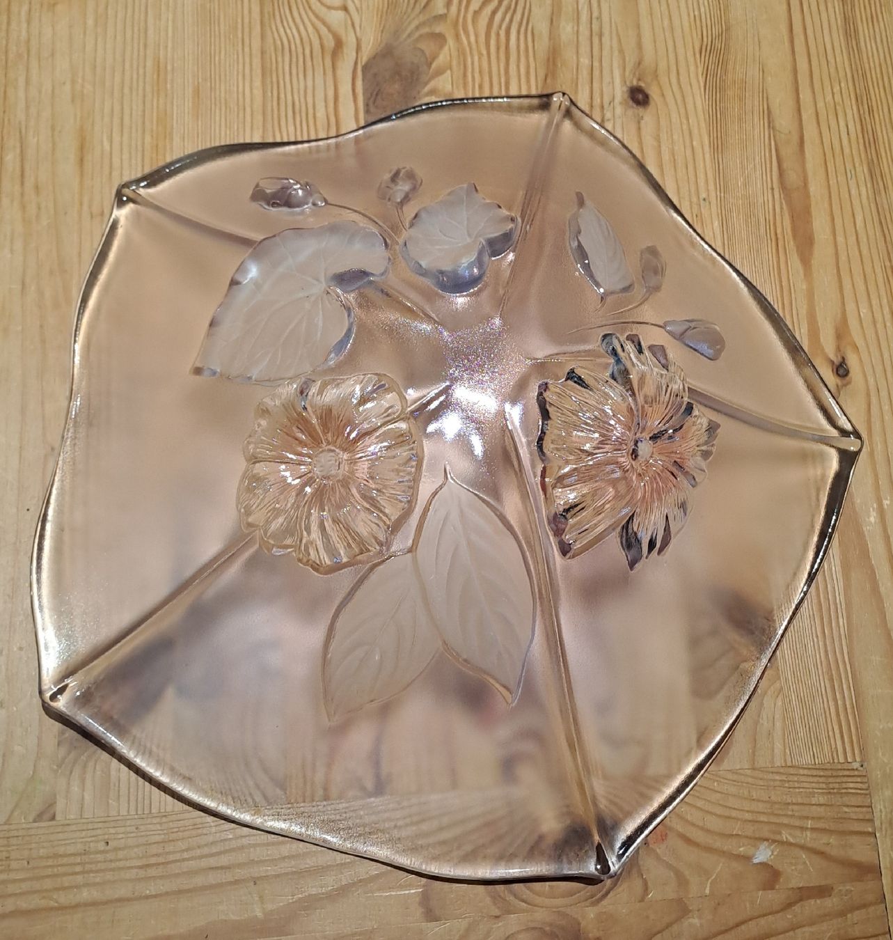 Servierplatten: Glassplatte mit Blumen – Neu (gemäss Beschreibung) aus Rothenburg von 123odermatt 1