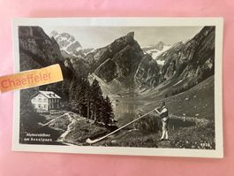 1945 Alphornbläser am Seealpsee.