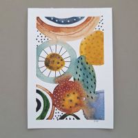 Aquarell Original Abstrakt - 14.5 x 20.5cm