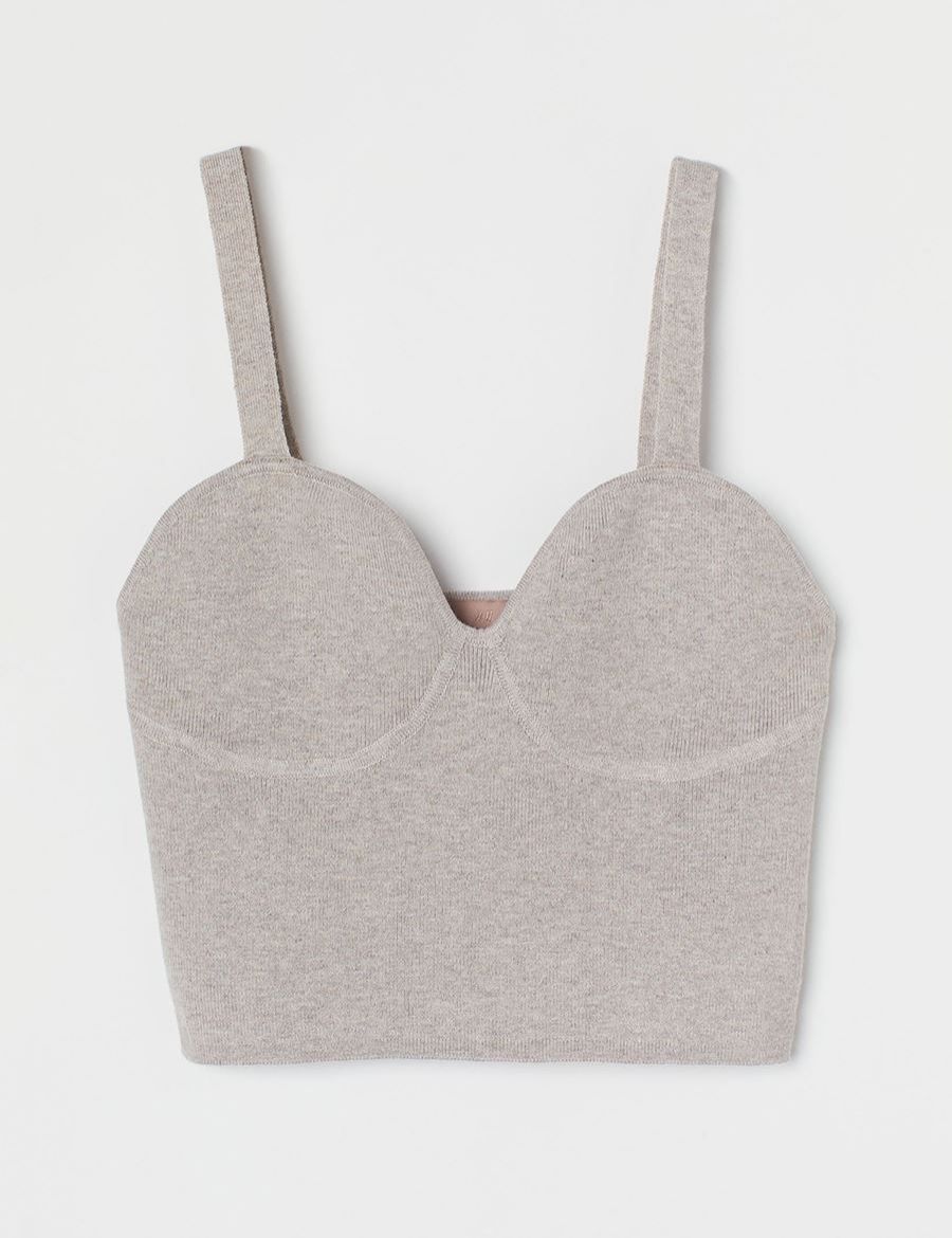 H&M Top: Top gris  – Usato da Lausanne venduto da Greenbyaudrey