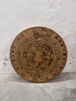 Dekorativer Holzteller / Wandbild – Aztekenkalender