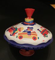 Blechspielzeugkreisel mit Motiv Kinderfahrzeuge