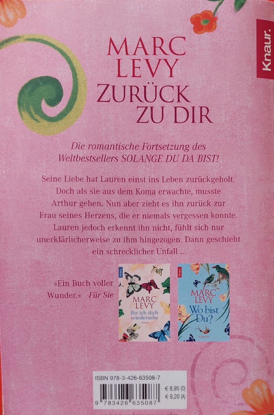 Bücher: Roman von Marc Levy : "Zurück zu Dir" – Gebraucht aus Oberwil BL von Chewbacca184 1