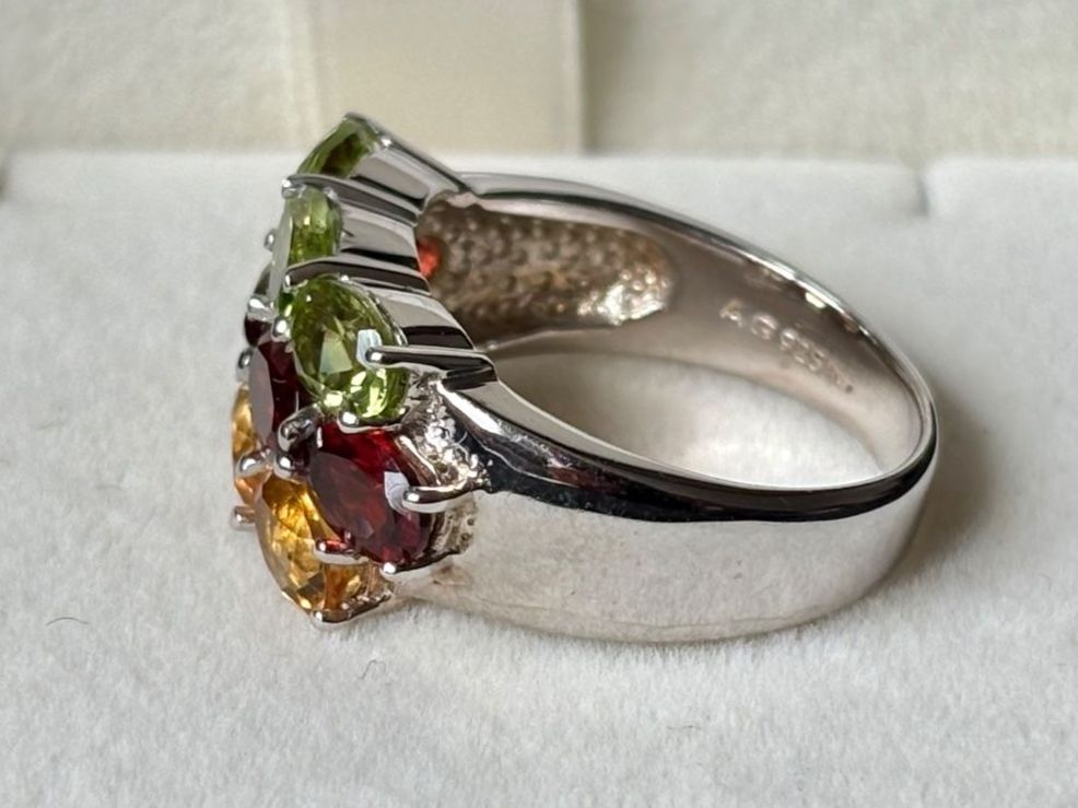 Anelli: Multi-Edelstein Ring, Peridot, Granat, Citrin, Gr. 56 – Nuovo (secondo la descrizione) da Brugg AG venduto da lau_9rvy 2