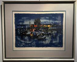 Dang Lebadang (1921-2015) | Blue Boats Lithographie