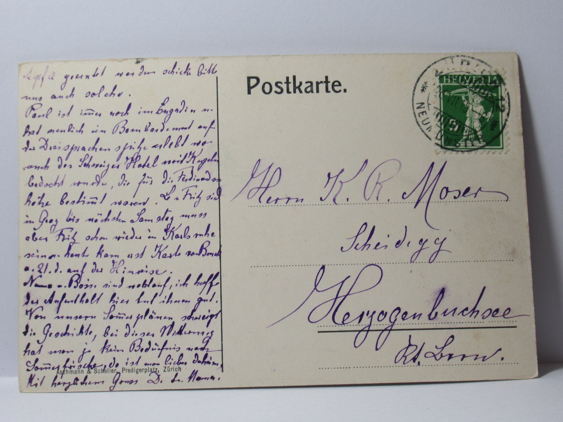 Ansichtskarten: Zürich , Stempel   1915 – Gebraucht aus Grenchen von Bluemchen1900 2