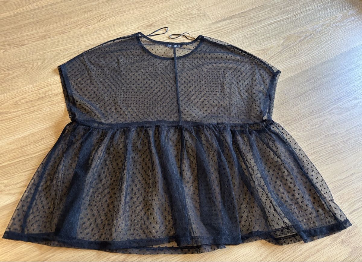 Zara Blusen: Zara Top, schwarz, Mesh, getupft – Gebraucht aus Baden von Tiffany6878 1