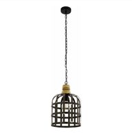 Rustic Metal Cage Pendant Light - NEW STILL IN BOX