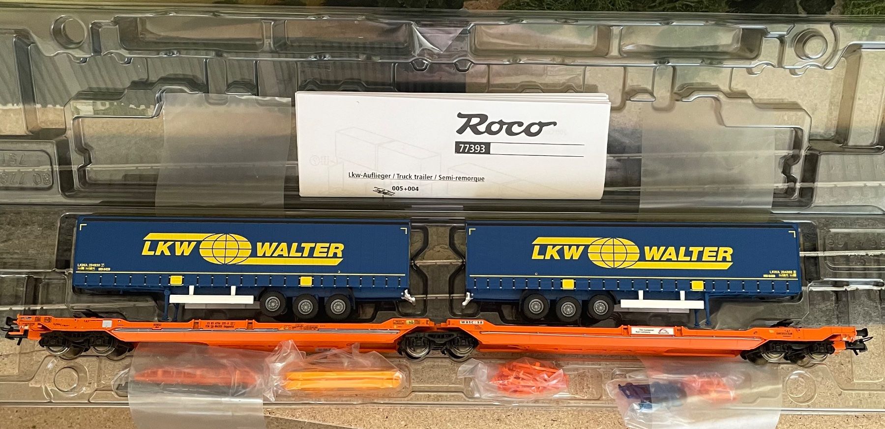 Roco Modellini di ferrovie: Roco 77393 Doppeltaschenwagen "LKW Walter" – Nuovo (secondo la descrizione) da Blumenstein venduto da Ritschi 3
