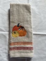 Autumn Pumpkin Embroidered Hand Towel 100cotton