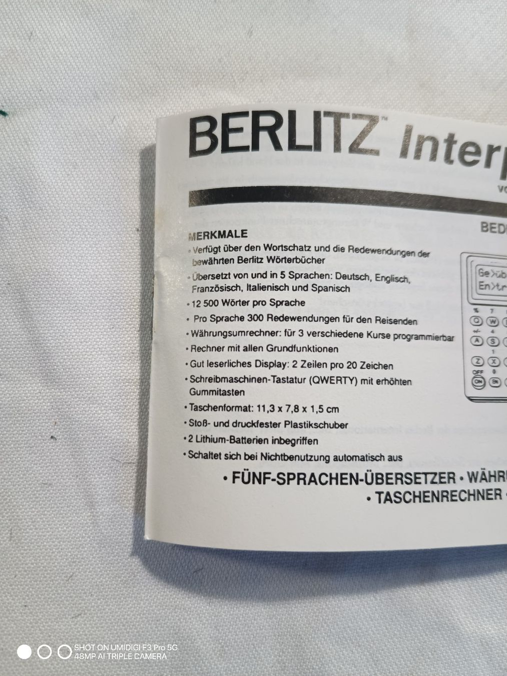 Taschenrechner: Berlitz Interpreter Dolmetscher Sprachenrechner 5 Sprache – Neu und originalverpackt aus Aarwangen von to-hirschi 2