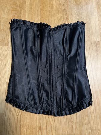 Schwarz Korsett mit Rüschen Gr. L