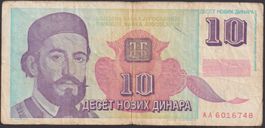 Jugoslawien 10 Novih Dinara 1994