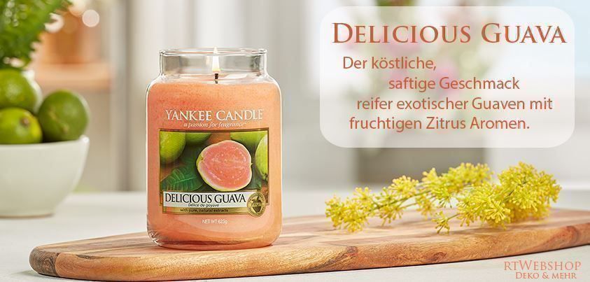 Yankee Candle Candele: Yankee Candle Delicious Guava large Jar – Nuovo e nell'imballaggio originale da Langwiesen venduto da rtWebshop 1