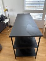 Étagère noire style industriel avec plateau de 185cm de long