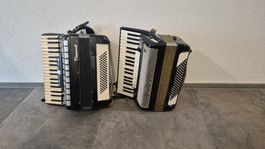 Zwei Akkordeone Hohner Lucia IVP & Parrot