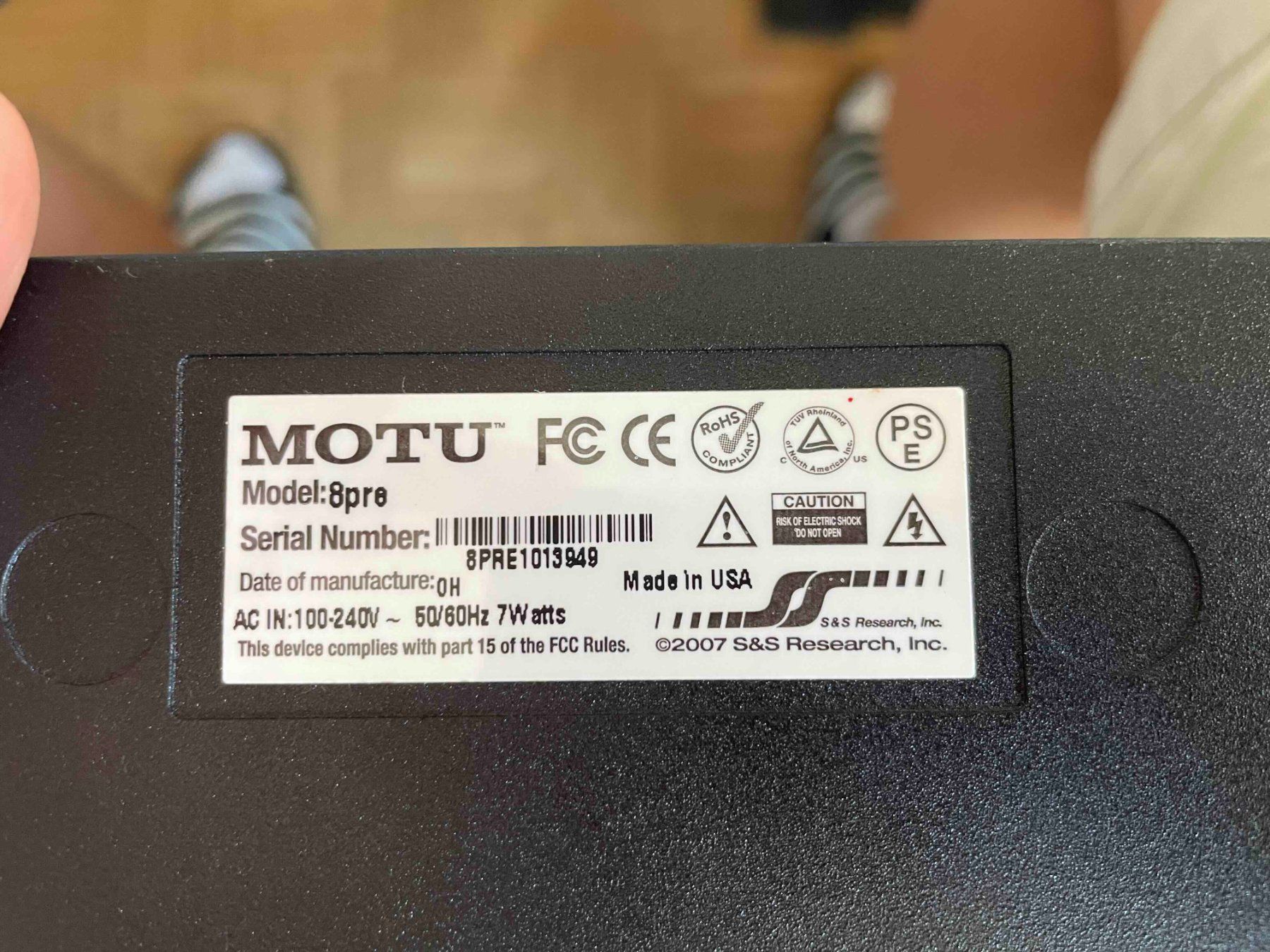 Equipement studio: MOTU 8 Pre Firewire Interface – D'occasion à Gümligen par adomas-romas 2