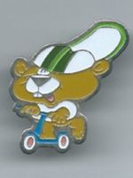 Biber auf Trottinett, Pin