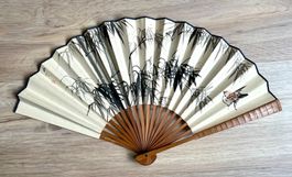 Handbemalter chinesischer Fächer, Bambus Motiv