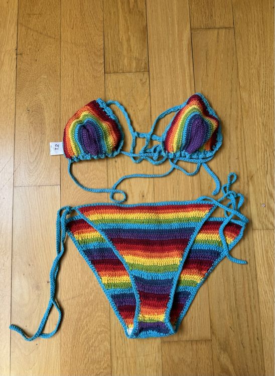 Regenbogen 100% Baumwoll Bikini | Kaufen auf Ricardo