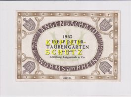 Etikette - Piesporter Taubengarten 1962 /bd