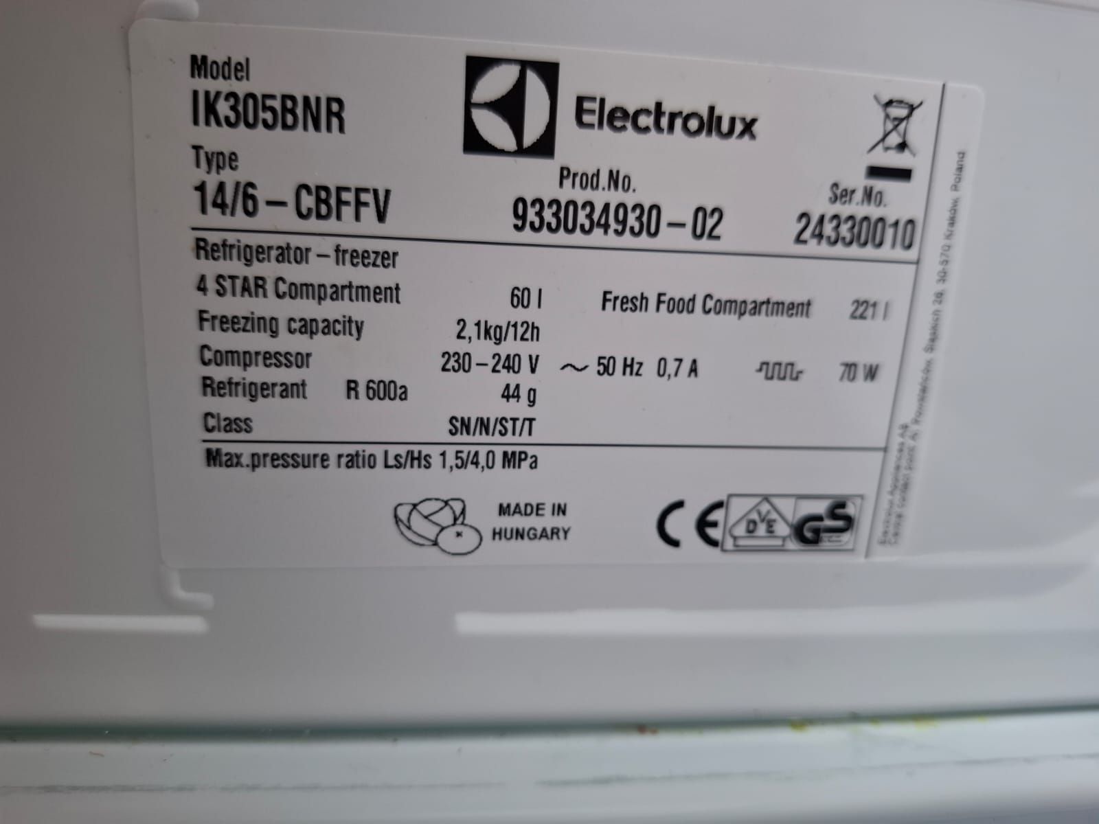 Electrolux Kühlschrank: Kühlschrank mit Gefrierschrank Electrolux – Gebraucht aus Birsfelden von aer_q78f 3