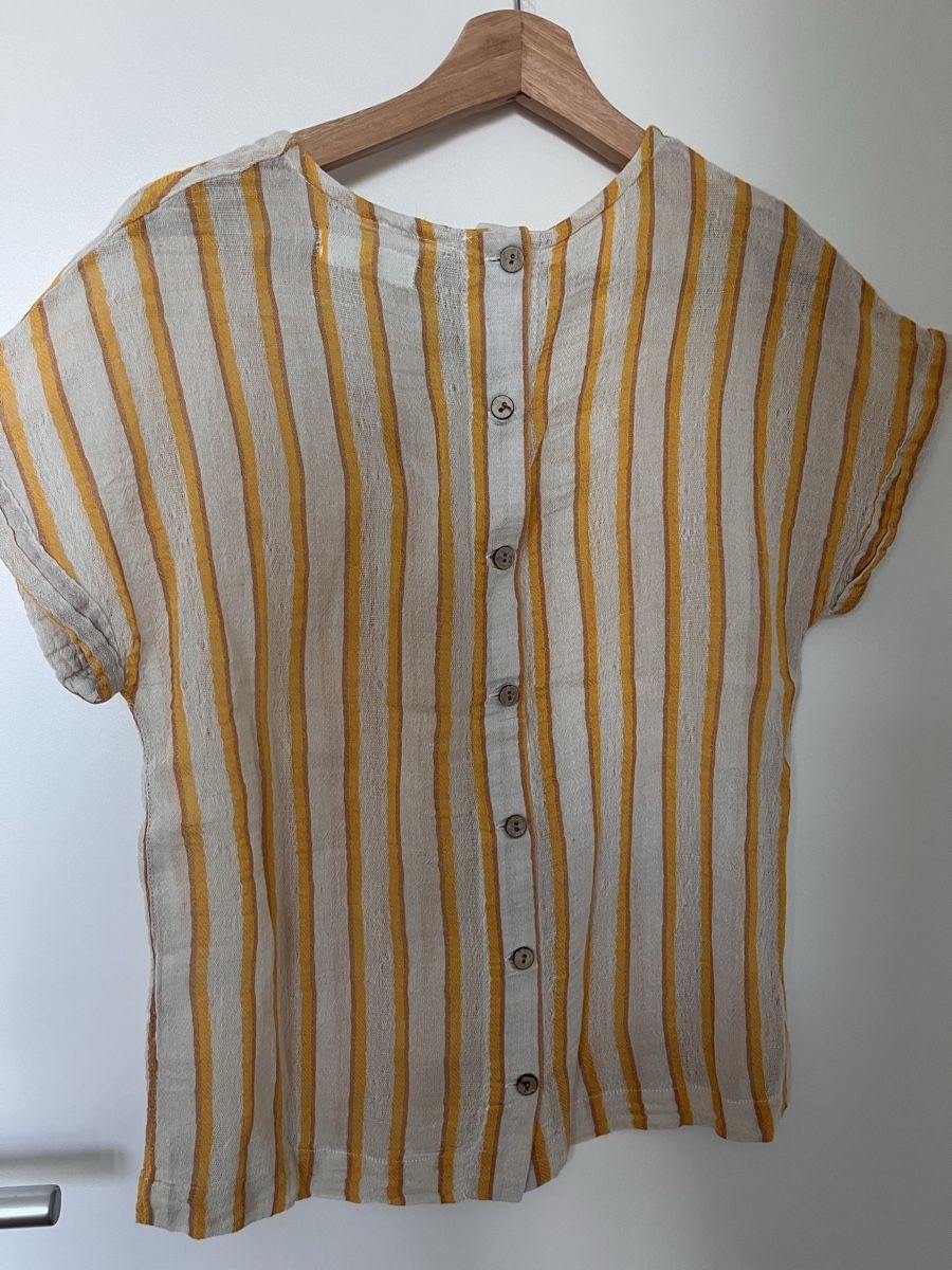 Tops: MKT Studio chemisier rayé jaune blanc taille M 90% coton – Neu (gemäss Beschreibung) aus Givrins von sab_k2f9 3