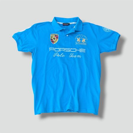 La Martina Porsche 2014 skyblue poloshirt streetwear polo