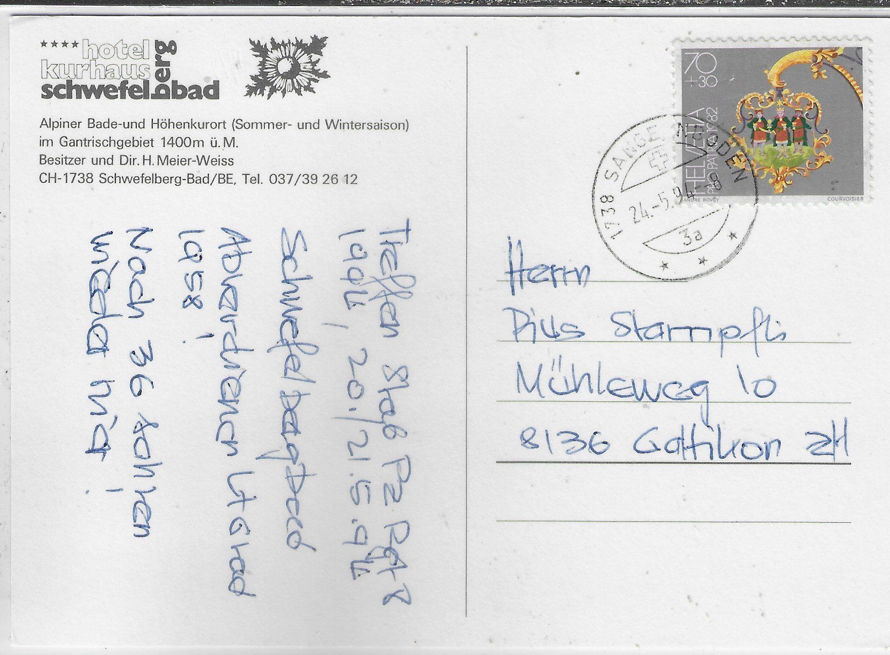 Cartoline postali: Hotel-Kurhaus Schwefelbergbad – Usato da Ettingen venduto da Kartenplanet 1