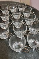 Espressotassen mit untertassen aus Glas mit Chrom, 14 Stueck