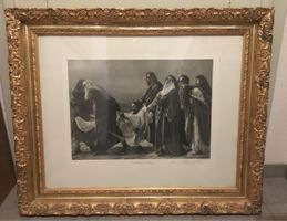 Historismus- / Neo-Rokoko-Rahmen mit Schwarz-Weiss-Druck