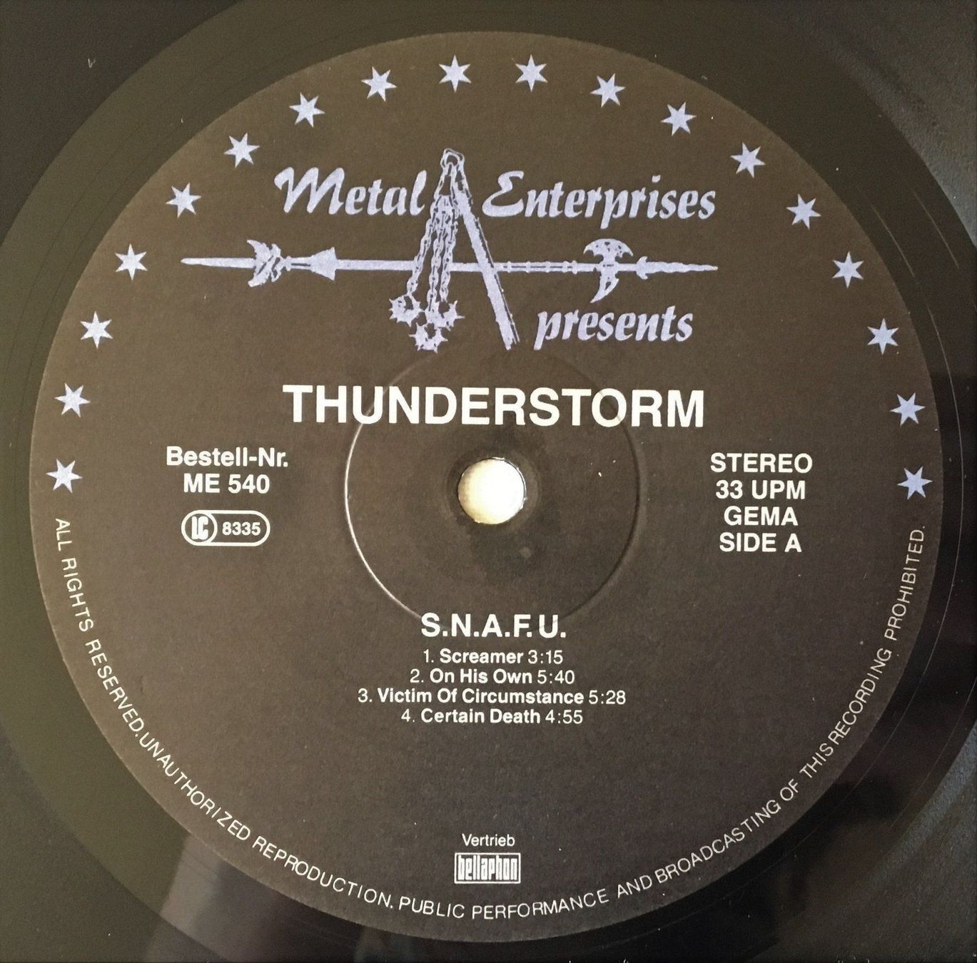 Schallplatten: Thunderstorm – S.N.A.F.U. - LP - 1989 - First Press – Gebraucht aus Uster von Zardodel 4