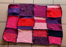 Babydecke 🟣🔴🟣🟠 - handgestrickt - NEU