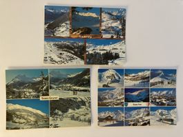 Alte Ansichtskarten Set Riederalp Saas-Grund Saas-Fee Winter