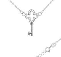 Collier 42 + 5cm Schlüssel Silber 925 mit Zirkonias