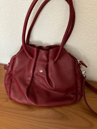 Bruno Rossi Leder Handtasche, Weinrot