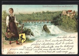 Litho Rheinfall, Schaffhausermädchen mi