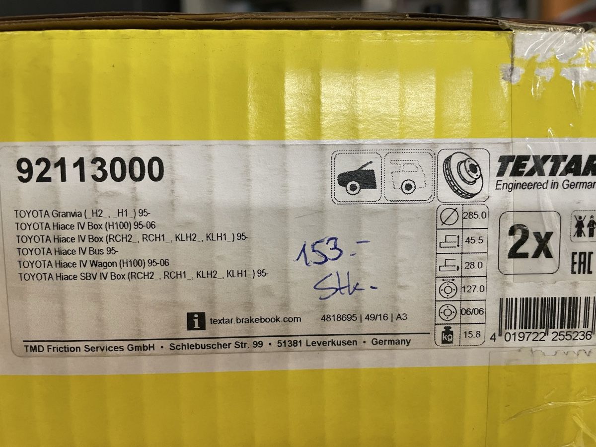Toyota Autos: Toyota Hiace Bremsscheiben – Neu und originalverpackt aus Hochfelden von 427sc 1