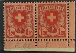 F70) 164.2.01, Abart HFLVETIA im paar  postfrisch Kt. 120.-+