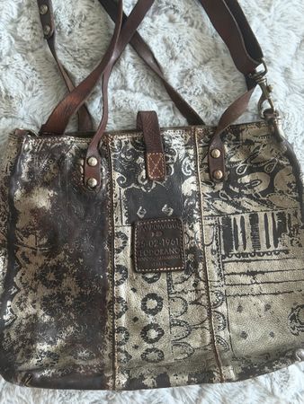 Umhängetasche CAMPOMAGGI Leder Damen Tasche Lammleder Used-L