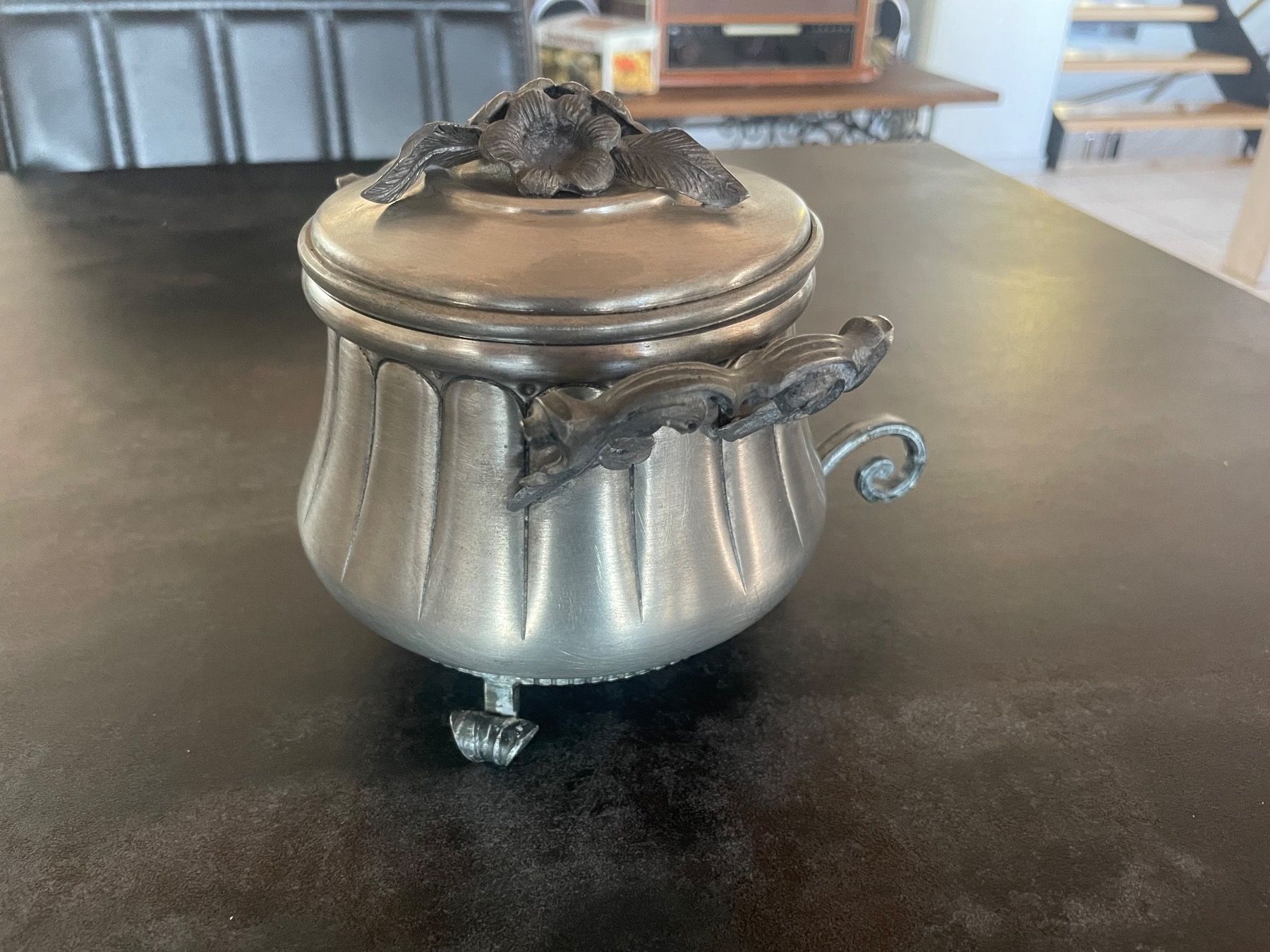 Pentole: Ancienne Cassolette en Étain – Usato da Vallamand venduto da Bricbracbroc82 1