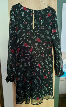 Vestito Chiffon Kleid Robe C&A CLOCKHOUSE tg 40 nero schwarz