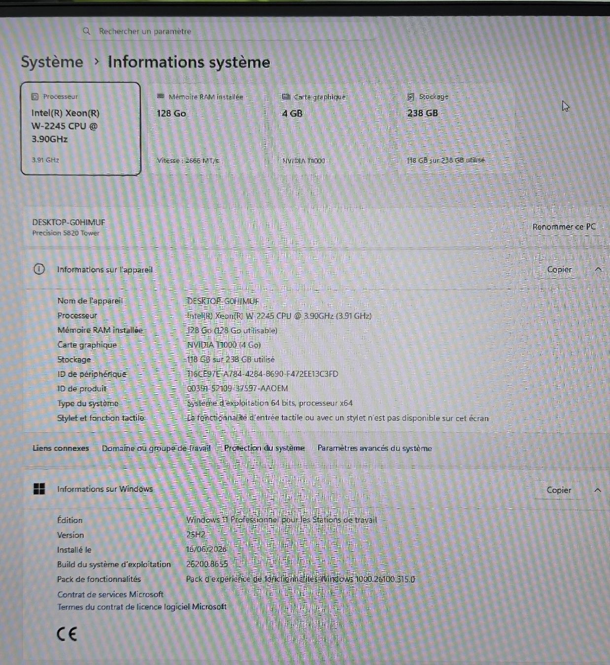 Dell PC: Dell Precision 5820 NEUF - Ram 128Go - Xeon 2245 - Server – Nuovo (secondo la descrizione) da Genève venduto da Rogue-Naboo-21 5