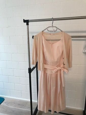 Kleid rosé mit Kaschmirbolero von Susanne Bommer Gr. 36