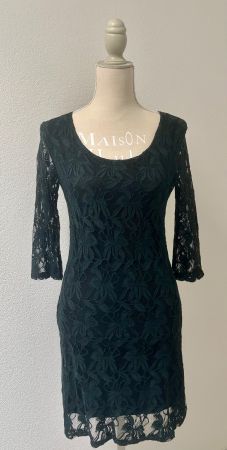 🤍 Kleid / Spitzenkleid, dunkelgrün, Gr. S/36 🤍