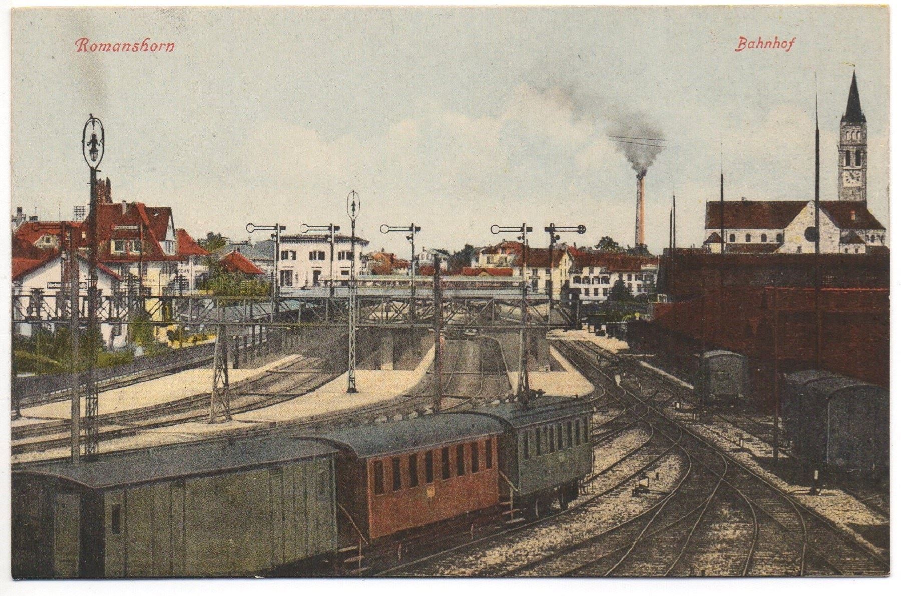 Cartoline postali: ROMANSHORN Bahnhof mit Bahn – Nuovo (secondo la descrizione) da Jona venduto da philajona