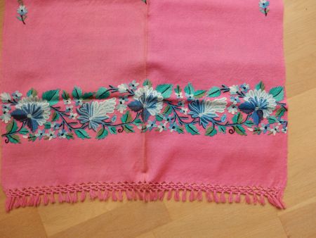 rosa Schal reich bestickt Pashima-Schal Folklore-Accessoires
