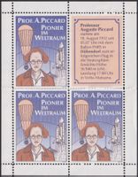 Weltraum-Vignette: Auguste Piccard (PIONIER) +Dübendorf, RAR