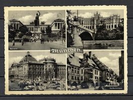 Postkarte München - verschiedene Gebäude - 1956